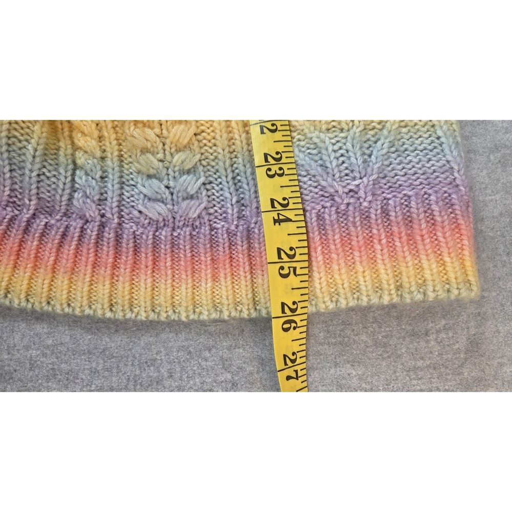 LOFT Spacedye Ruffle Sleeve Rainbow Ombré Sweater Womens L PRIDE Blogger Fav - Picture 7 of 8